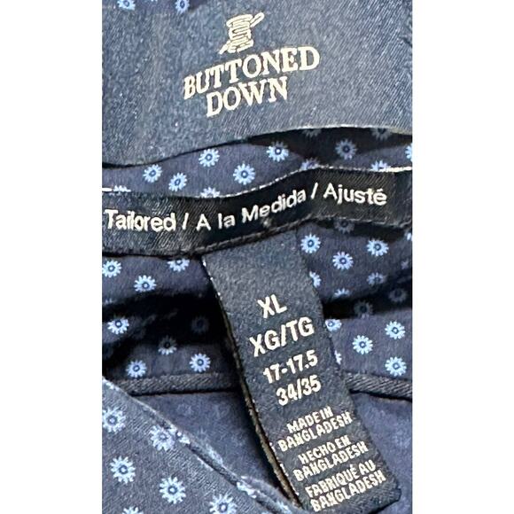 Buttoned Down Men Shirt XL Blue Long Sleeve 100% Supima Cotton All Over Print - Picture 6 of 7